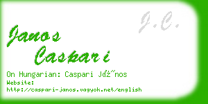 janos caspari business card